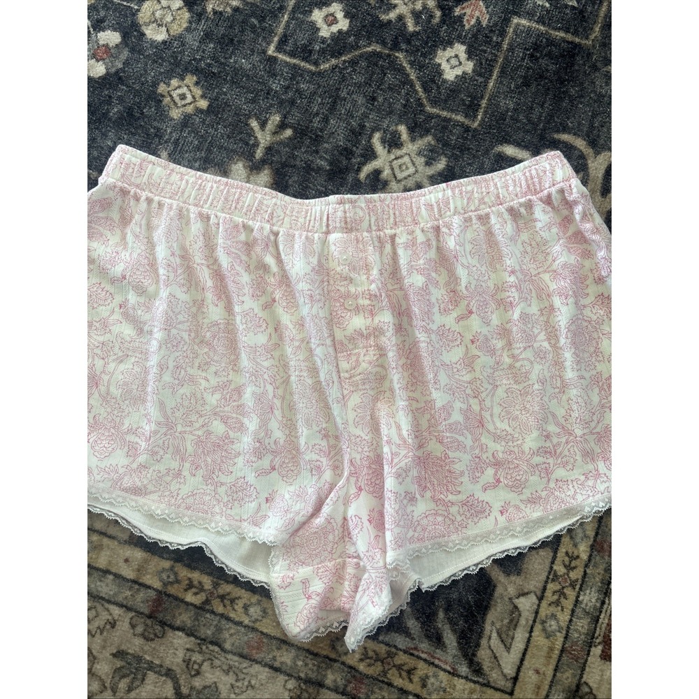 Roller Rabbit x Target Women's Pajama Shorts ONLY Floral Lace Trim Size Large